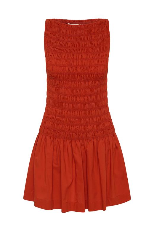 Faithfull The Brand - Maria Mini Dress - Dusty Tomato - 女装 - 连身裙 - 烂番茄色 商品图0
