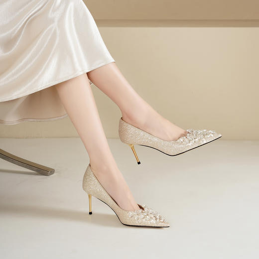 Westory2026年春季尖头高跟鞋婚鞋宴会鞋浅口单鞋W26AE51331 商品图3