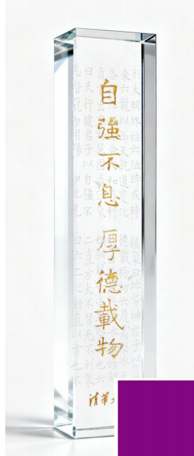 清华文创水晶镇纸校训款