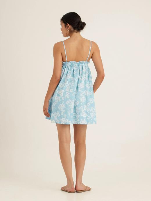 PEONY - Ruched Mini Dress - Paper Daisy - 女装 - 连身裙 - 浅蓝花色 商品图3