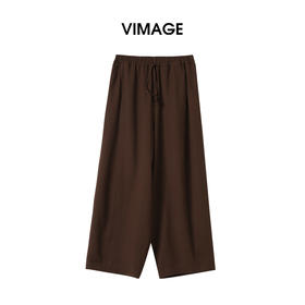 VIMAGE纬漫纪2026夏季新款复古通勤大气高腰休闲百搭直筒阔腿裤V2505222