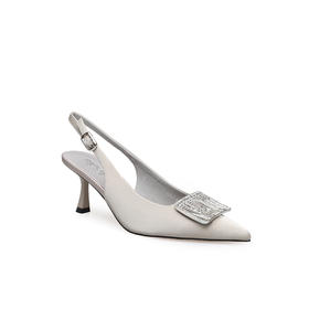 豪麟名鞋迪嘉女鞋半凉鞋真丝牛皮革DJHJA61WB005灰色