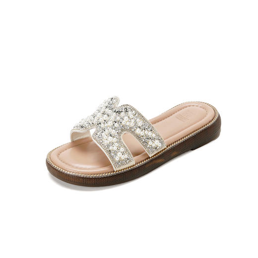 【轻奢钻饰】西村名物2026年夏季新款低跟平底钻饰优雅夏日拖鞋T26BJ20171 商品图9