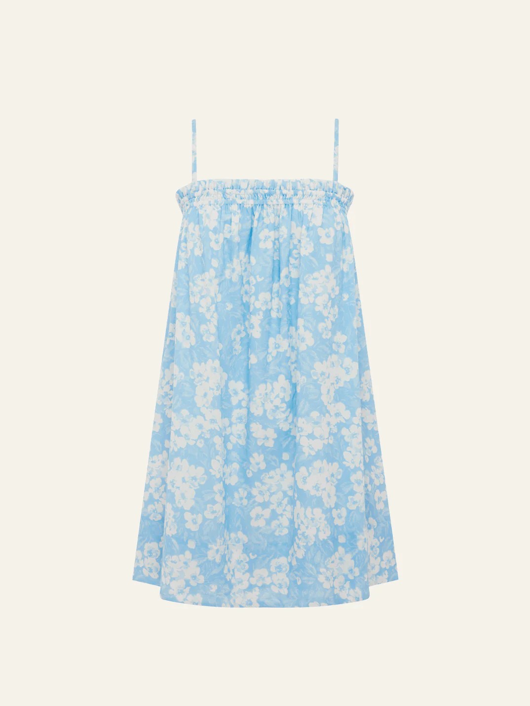 PEONY - Ruched Mini Dress - Paper Daisy - 女装 - 连身裙 - 浅蓝花色
