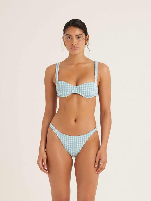 PEONY - Holiday Balconette - Chambray Gingham - 女装 - 比基尼上装 - 浅蓝格纹 商品图1