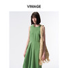 VIMAGE纬漫纪2026夏季新款慵懒宽松森林绿莫代尔无袖垂坠连衣裙V2507206 商品缩略图1