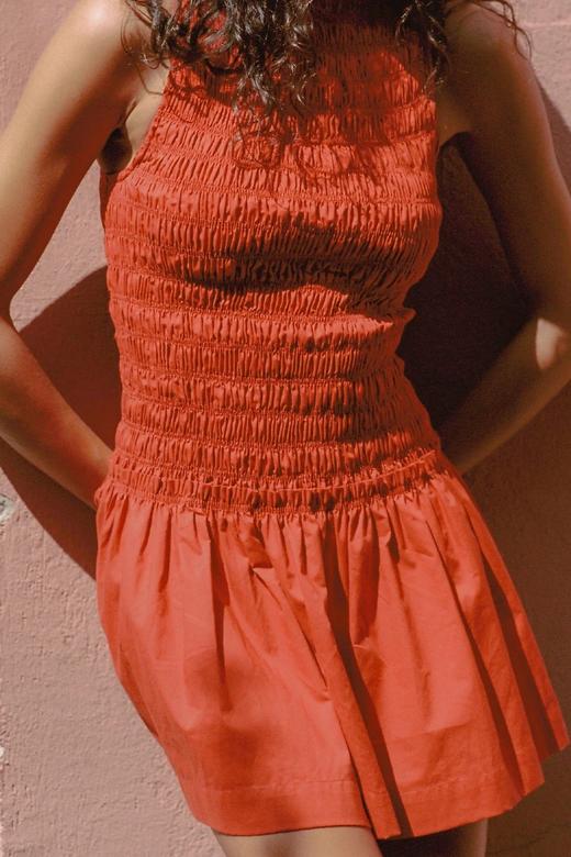 Faithfull The Brand - Maria Mini Dress - Dusty Tomato - 女装 - 连身裙 - 烂番茄色 商品图7
