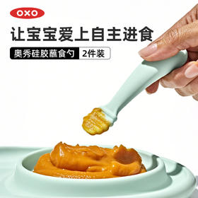 OXO TOT 奥秀硅胶喂食勺2件装（浅绿色）OXOC61176200S