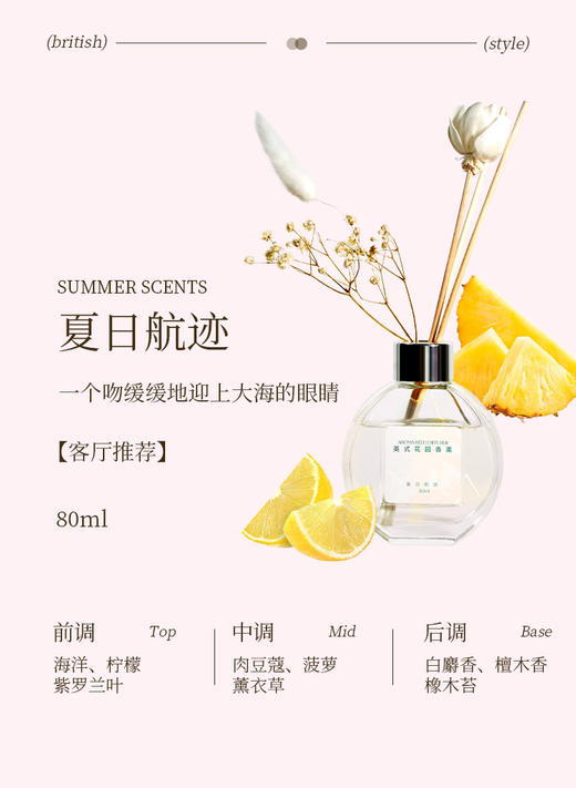 【预售】luluspirit璐璐馨香薰精油补充液家用室内持久留厕所无火香薰除臭英式花园无火香薰-夏日航迹80ml 商品图1