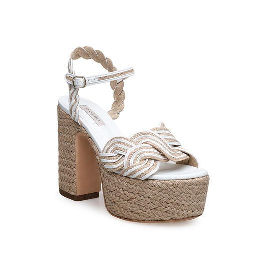 豪麟名鞋CASADEI女鞋凉鞋织物1L476白色 商品图0