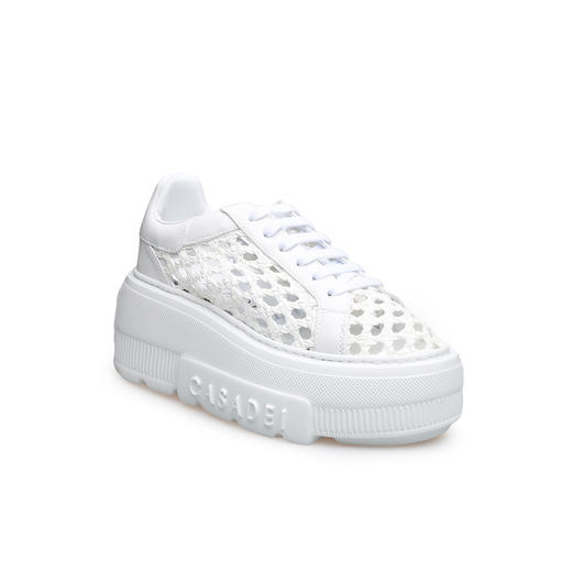 豪麟名鞋CASADEI女鞋时尚休闲鞋牛皮革+织物2X895白色 商品图0