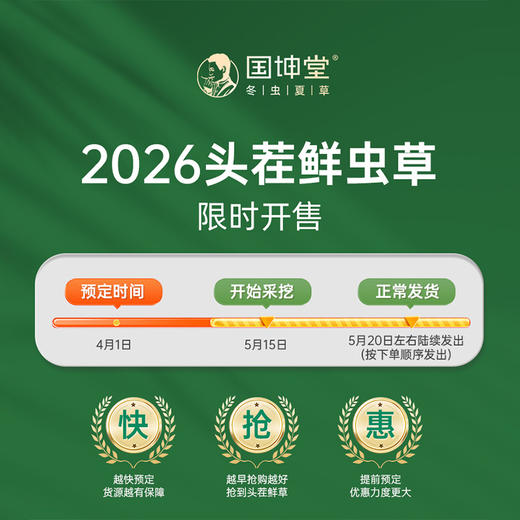 【2026鲜草预售】国坤堂那曲头茬鲜虫草 商品图5
