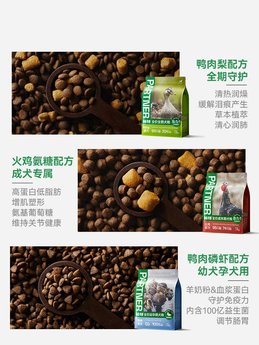 帕特全价成年期犬粮PC0149-151 （火鸡肉配方、生骨肉混合） 商品图2