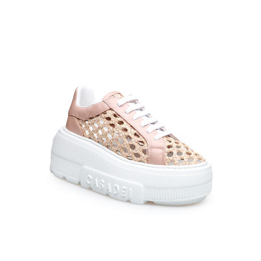 豪麟名鞋CASADEI女鞋时尚休闲鞋牛皮革+织物2X895粉色 商品图0