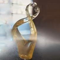 Duccio di Segna意大利水晶玻璃吉祥如意摆件客厅电视柜装饰礼品扬帆起航水晶摆件38cm（金）一马当先水晶摆件25cm（金）富贵吉象水晶摆件30cm（白金）拥抱水晶摆件33cm（金） 商品图7