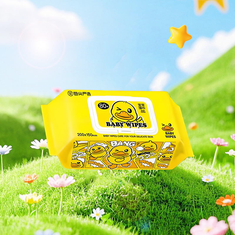 NV每尖严选宝宝婴儿手口湿巾(大黄鸭）80p