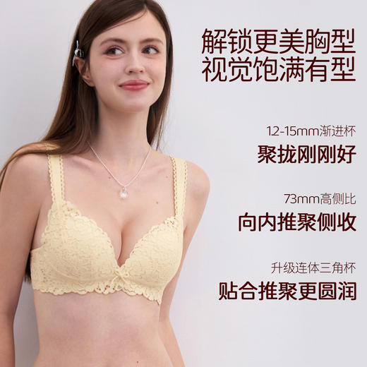 好奇蜜斯蕾丝夏季无钢圈性感内衣女聚拢小胸2026新款文胸罩宽肩带-维姬 商品图2