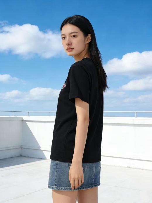 【自营】“小马印花”仿真刺绣精梳棉！95%棉圆领简约休闲短袖T恤上衣-喜出 商品图2