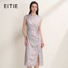EITIE爱特爱气质圆领中式印花温柔收腰无袖缎面连衣裙2026夏新款 商品缩略图0