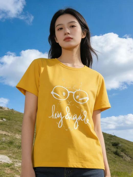 性价比天花板【自营】卡通兔印花！7058精梳棉95%圆领短袖T恤上衣-喜出 商品图10