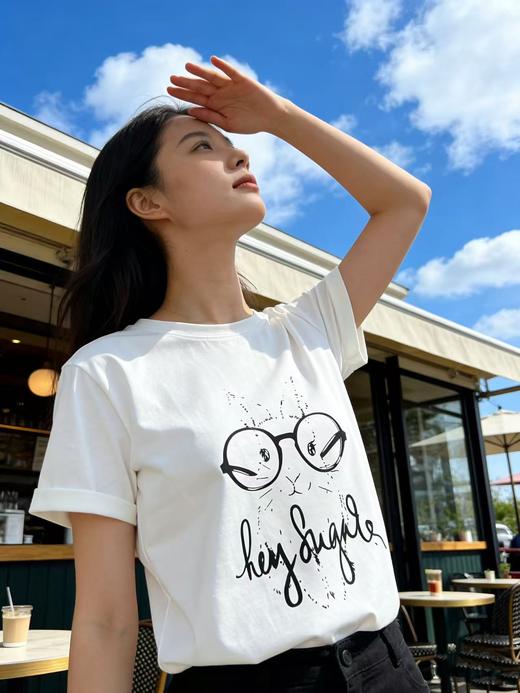 性价比天花板【自营】卡通兔印花！7058精梳棉95%圆领短袖T恤上衣-喜出 商品图5