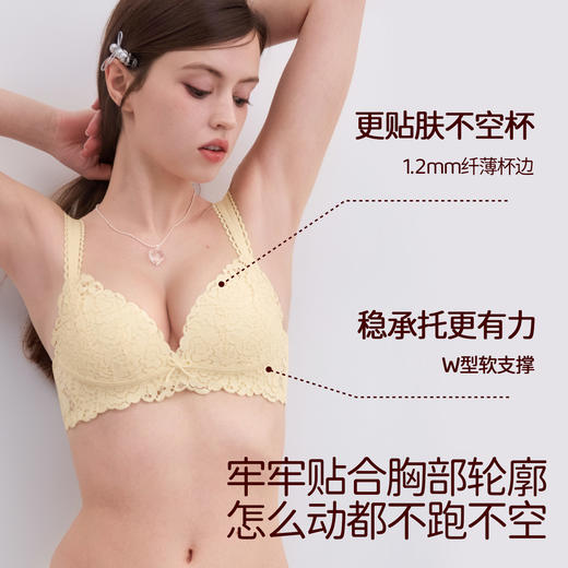 好奇蜜斯蕾丝夏季无钢圈性感内衣女聚拢小胸2026新款文胸罩宽肩带-维姬 商品图4
