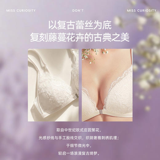 好奇蜜斯2026新款蕾丝显胸小前扣法式内衣女夏薄款无钢圈文胸罩-奥黛丽 商品图2