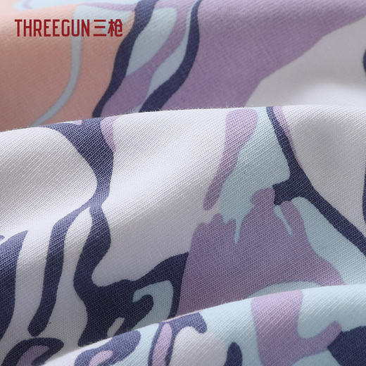 Threegun三枪 冰泉棉圆领短袖中裤女家居套-T80152D02 商品图10