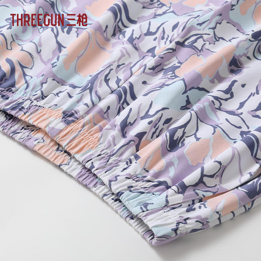 Threegun三枪 冰泉棉圆领短袖中裤女家居套-T80152D02 商品图7