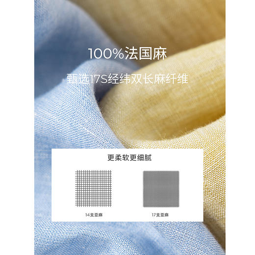 初棉色织亚麻宽松短裤372624002 | 舒适透气不闷、简约舒适、幻蓝色/透明黄两个颜色选择 商品图2