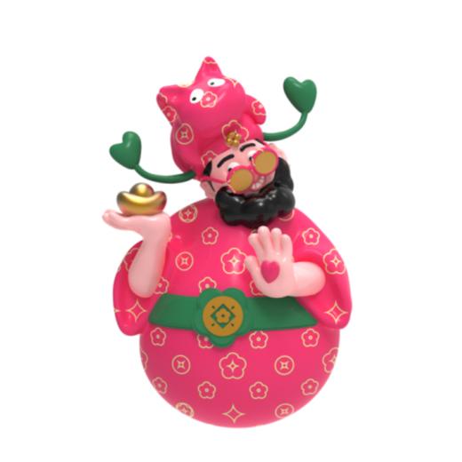 四喜财神-洋红色印花款30cm 商品图0