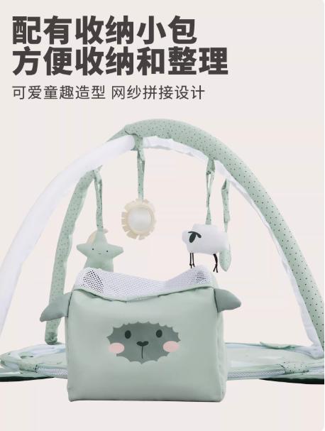asweets婴儿健身架球池5合1新生儿礼物早教启蒙多功能游戏毯围栏 商品图3