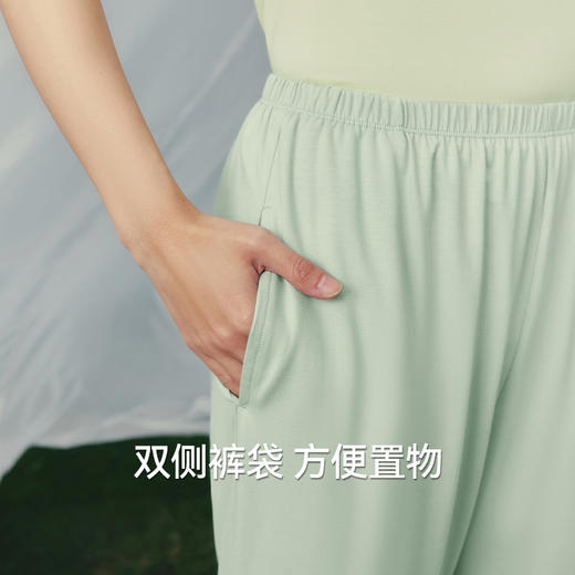 Threegun三枪 冰泉沁爽棉圆领短袖中裤女家居套-T80154D02 商品图6