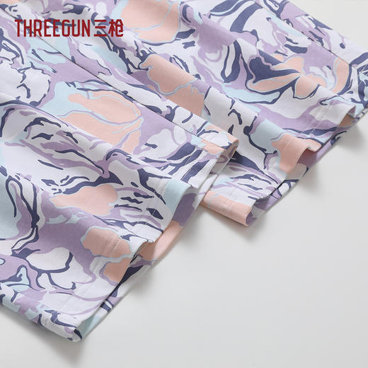 Threegun三枪 冰泉棉圆领短袖中裤女家居套-T80152D02 商品图9