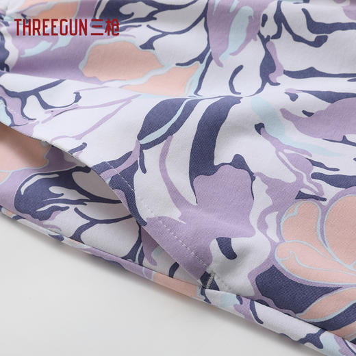 Threegun三枪 冰泉棉圆领短袖中裤女家居套-T80152D02 商品图8