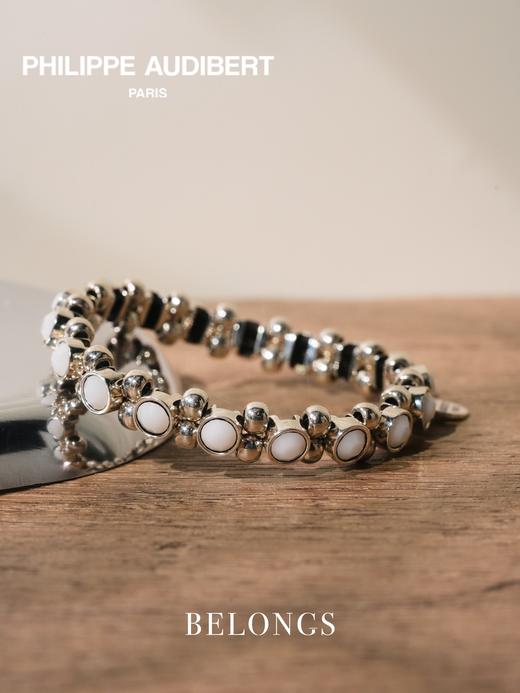 订购12周到｜PHILIPPE AUDIBERT-Strass-银色 奶白色 圆形 水晶 手链［法国设计师］ 商品图1