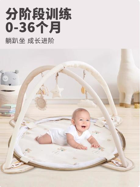 asweets婴儿健身架球池5合1新生儿礼物早教启蒙多功能游戏毯围栏 商品图1