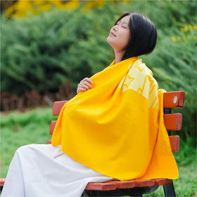 生日团团印花毛毯