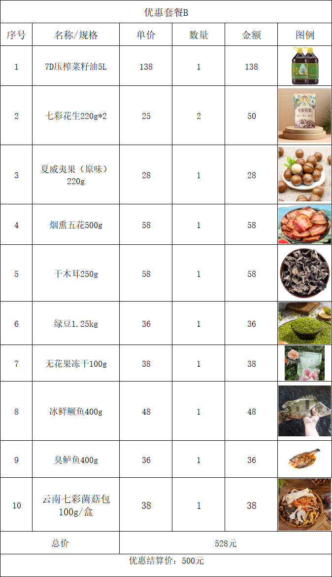 优惠套餐B