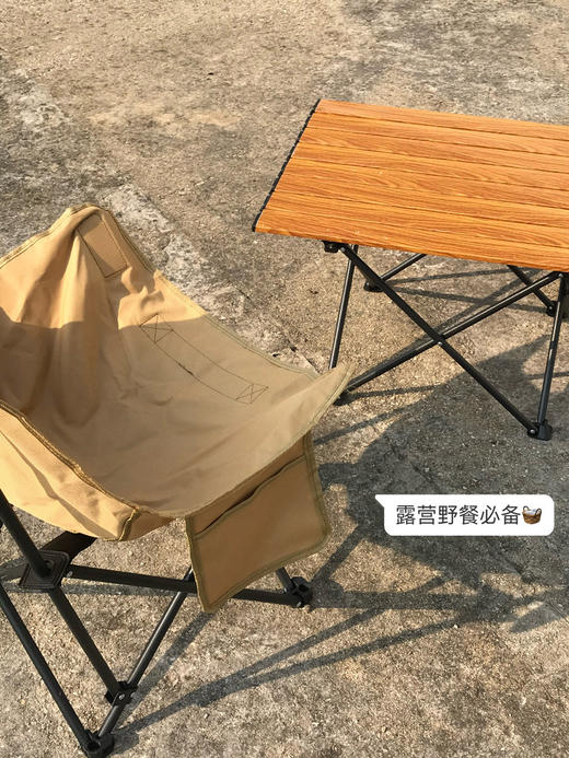 严选 | 老巴丁户外折叠蛋卷桌  黑色/原木色 可选大小 商品图7