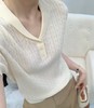 FS竹纤维女士时尚小翻领麻花编针织半袖623 商品缩略图0