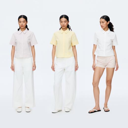 Oneup微皱微弹合体短袖衬衫 商品图4