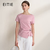 EITIE爱特爱不对称褶皱收腰正肩显瘦时尚短袖T恤上衣2026夏新款B2602202 商品缩略图1