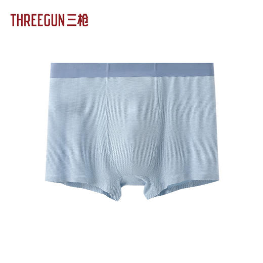 Threegun三枪 莱赛尔条纹无痕男平脚裤（一条装）-T50062B03 商品图2
