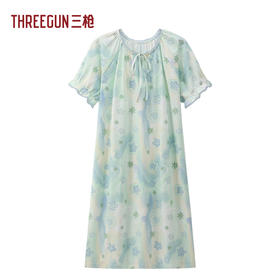Threegun三枪 冰泉棉印花短袖女家居裙-T70029A01