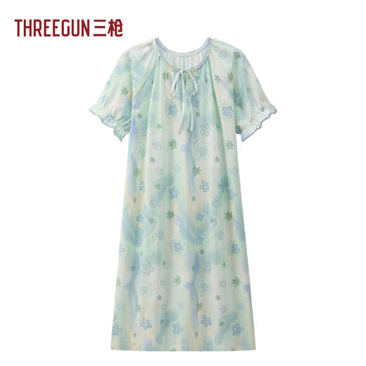 Threegun三枪 冰泉棉印花短袖女家居裙-T70029A01 商品图0