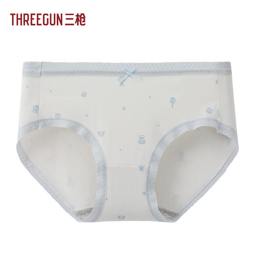 Threegun三枪 高支弹力棉印花中腰女三角裤-T40026B01 商品图1