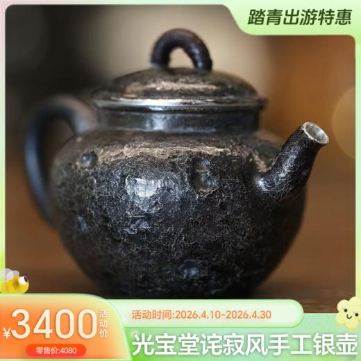 光宝堂诧寂风简约手工泡茶银壶110ml-YHD 商品图0