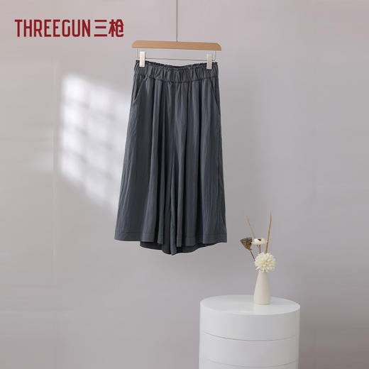 Threegun三枪 时尚阔腿八分女裙裤-T60114B01 商品图7