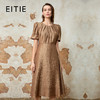EITIE爱特爱时尚复古修身显瘦高腰泡泡袖连衣裙夏新款8207945 商品缩略图0